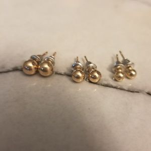 Gold Ball Stud Earrings